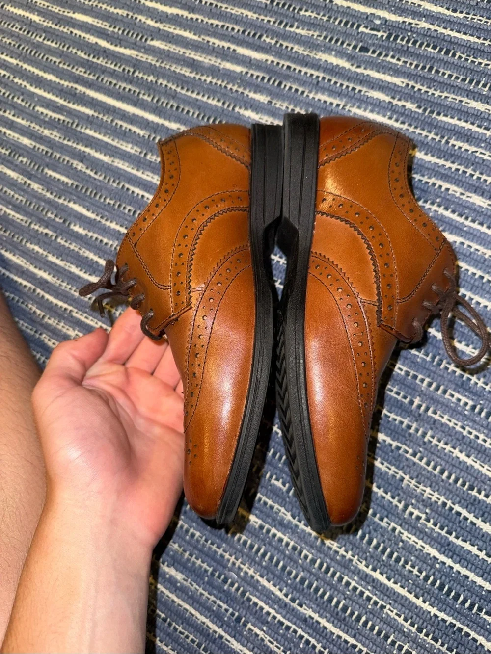 Florsheim Brown Leather Wingtip Brogue Oxfords for little kids